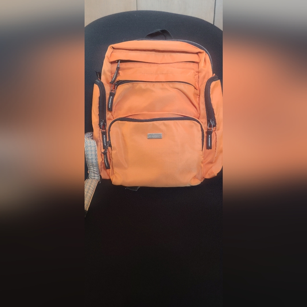 Burberry backpack Nylon orange auth# BS12306